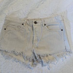 We The Free White Denim Shorts